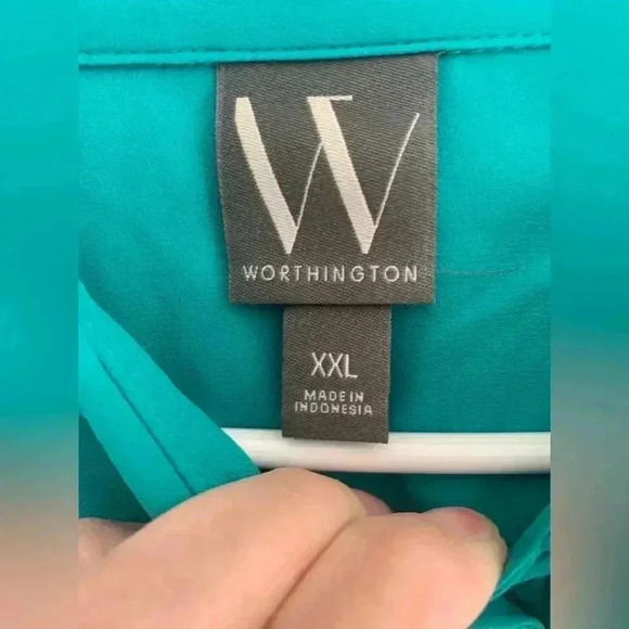 Woman’s Worthington Teal Pleated Sleeveless Chiffon Flowy Wedding Guest Dress - Picture 3 of 8